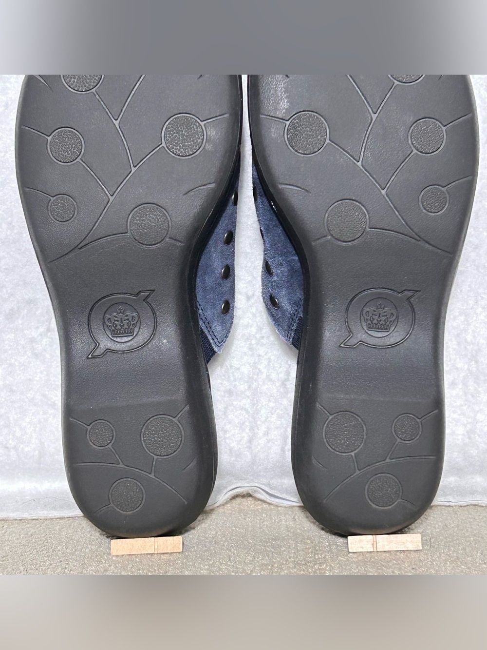 Born Womens Blue Suede Majesty Studded Slip On Wedge Mules Clogs Shoes SZ 8M - Picture 10 of 11